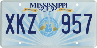 MS license plate XKZ957