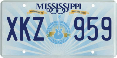 MS license plate XKZ959
