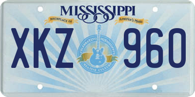 MS license plate XKZ960