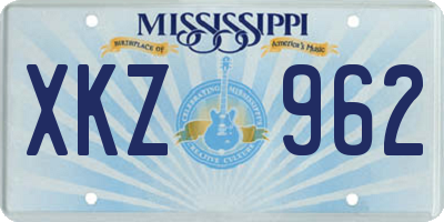 MS license plate XKZ962