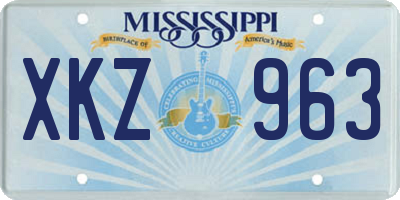 MS license plate XKZ963