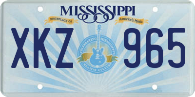 MS license plate XKZ965