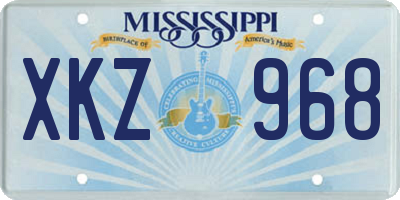 MS license plate XKZ968