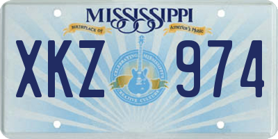 MS license plate XKZ974