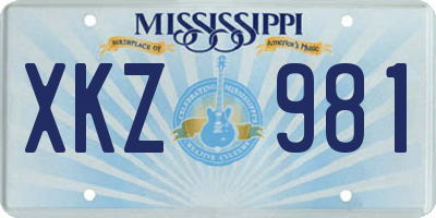 MS license plate XKZ981