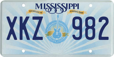 MS license plate XKZ982