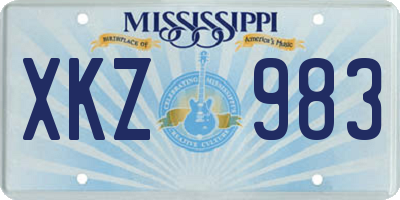 MS license plate XKZ983