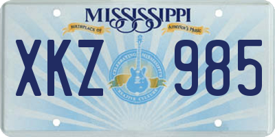 MS license plate XKZ985