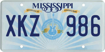 MS license plate XKZ986