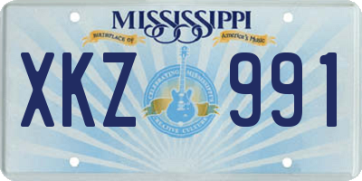 MS license plate XKZ991
