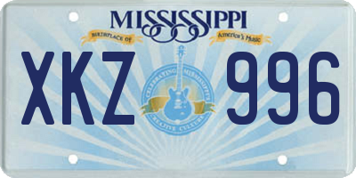 MS license plate XKZ996