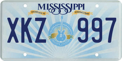 MS license plate XKZ997