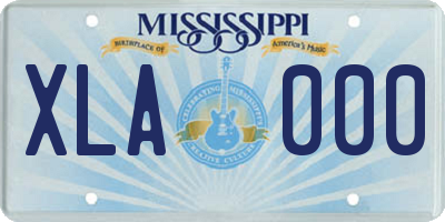 MS license plate XLA000
