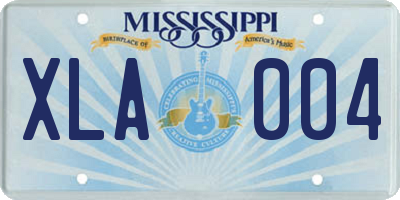 MS license plate XLA004