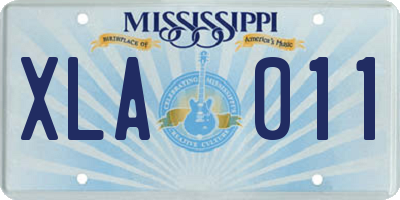 MS license plate XLA011