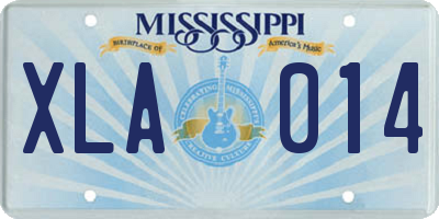 MS license plate XLA014