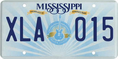 MS license plate XLA015