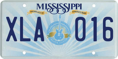 MS license plate XLA016