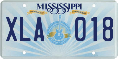 MS license plate XLA018