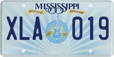 MS license plate XLA019