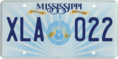 MS license plate XLA022