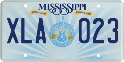 MS license plate XLA023