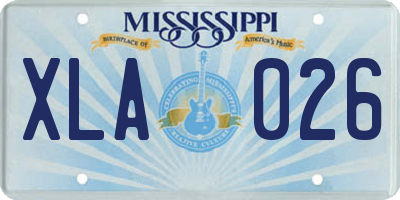 MS license plate XLA026