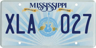MS license plate XLA027