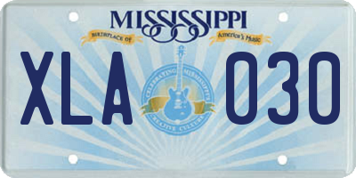 MS license plate XLA030