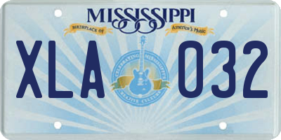 MS license plate XLA032