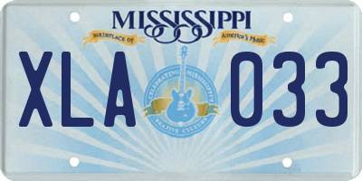 MS license plate XLA033