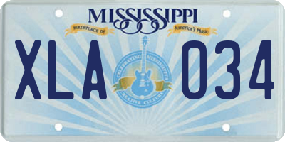 MS license plate XLA034
