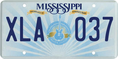 MS license plate XLA037