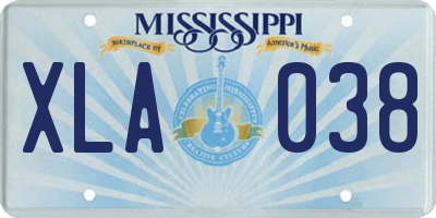 MS license plate XLA038