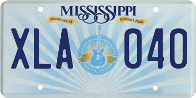 MS license plate XLA040