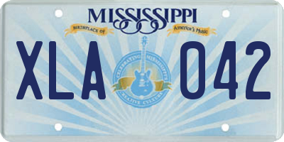 MS license plate XLA042