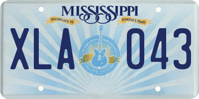 MS license plate XLA043