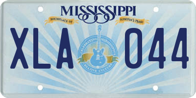 MS license plate XLA044