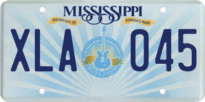 MS license plate XLA045