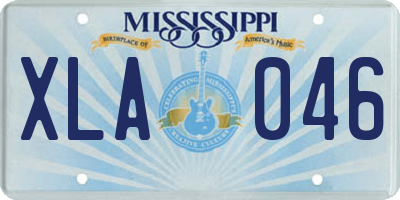 MS license plate XLA046