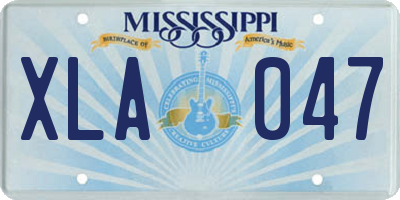 MS license plate XLA047