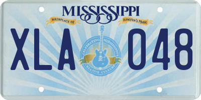 MS license plate XLA048