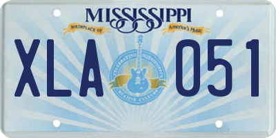 MS license plate XLA051