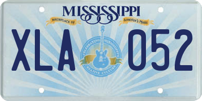 MS license plate XLA052