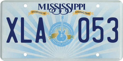 MS license plate XLA053