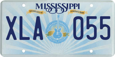 MS license plate XLA055