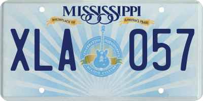 MS license plate XLA057