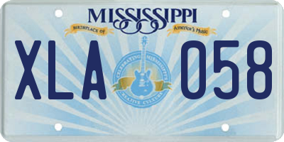 MS license plate XLA058