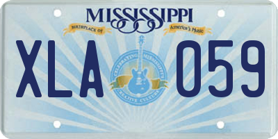 MS license plate XLA059