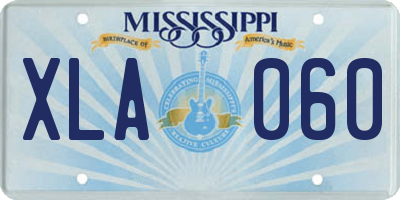 MS license plate XLA060